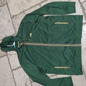 JACKET-MEN'S-THE NORTH FACE-Hoodie-Forest Green-Front Pockets-Zip-Size XXL